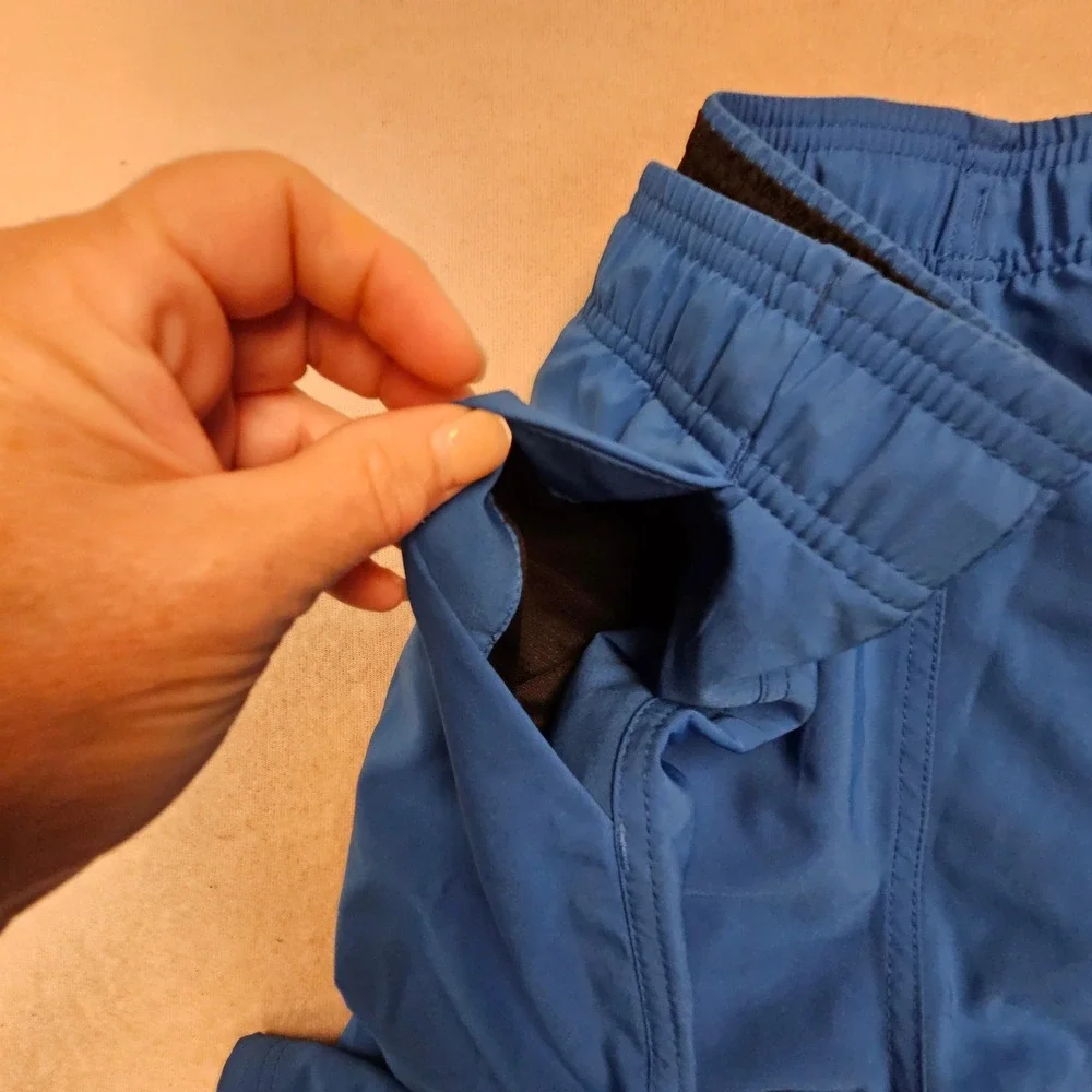 Oakley Mens Performance Fit Athletic Shorts Blue Size 2XL Drawstring Mesh Liner